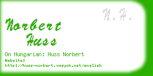 norbert huss business card